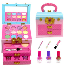 Load image into Gallery viewer, Koolbitz Kids Real Makeup Set Washable Makeup Beauty Set, Real Makeup Kit Washable Girls & Role Play Make Up Se Little Princess, Cosmetic Play Kit with Carry Case, Gifts Box, 3/4/5 + years