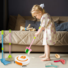 Load image into Gallery viewer, Koolbitz Interactive 7PCS Kids Cleaning Set with Simulation Vacuum Cleaner Robot - Includes Broom, Mop, Dustpan & More - Role Play Cleaning Toy for Kids Aged 3+ - Develops Responsibility & Motor Skill