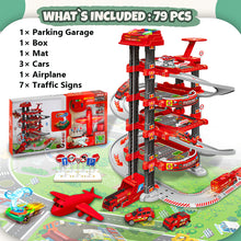 Load image into Gallery viewer, Koolbitz Kids Car Parking Lot 4 Floors of Parking Lot Pretend Play Toy for Children Educational Signs & Light Sound with Lift Parking Toy Indoor Perfect Parking Play Toy for Boys & Girls