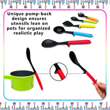 Load image into Gallery viewer, Koolbitz Kids Interactive Air Fryer Kitchen Playset – Realistic Light & Sound Cooking Toy with Color-Changing Food, Movable Knobs, Utensils & Accessories – Educational Role Play Cooking Set