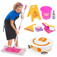 Load image into Gallery viewer, Koolbitz Cleaning Set for Kids 10PCs Toy Playset with Simulation Automatic Vacuum Robot, Mop, Brush & Realistic Cleaning Tools for Toddlers Age 3+ Fun Role Play Christmas Newyear Birthday Gift