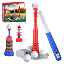 Load image into Gallery viewer, Koolbitz  Baseball sets with Launcher Kids' Tee ball Toy Sets with Adjustable & Fixed Pillar Baseball bat Garden Toys Target and Ejector Batting Adaptable Height Outdoor Game