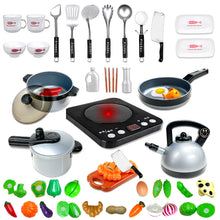 Load image into Gallery viewer, Koolbitz Baby Pretend Play Toys Simulation Kitchen Utensils Cookware Pot Pan Sets Kids Pretend Cook Kits Toys for Children Gift Includes BBQ oven, Pan, Boiling Pot, Kettle, Pressure Cooker