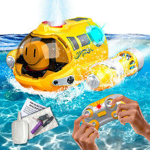 Load image into Gallery viewer, Kids Yellow Motorboat Toy Remote Control Motorboat with Spray Playset for Children Swimming Pool Boat for Boys & Girls Outdoor Water Fun Play Motorboat Toddlers Gift