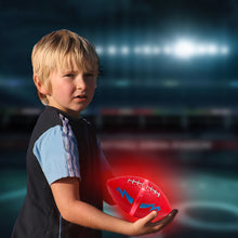 Load image into Gallery viewer, Koolbitz Illuminated LED Soft Foam Rugby Ball - Night Glow Sports Equipment, Compact and Portable Light-Up Rugby for Safe and Fun Indoor & Outdoor Play, for Kids