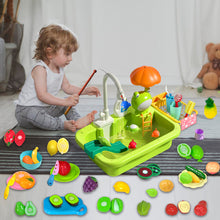 Load image into Gallery viewer, Koolbitz Kids Play 2 in 1 Kitchen Sink Dishwasher Set and Fishing Set Pretend Play Food Fruit Toy