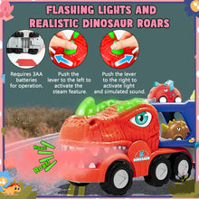 Load image into Gallery viewer, Koolbitz Dino Carrier Truck Toy Playset for Interactive Transport with Lights and Sounds, Development Educational Toy for Boys and Girls Kids Ages 3-6 Gift for Birthday & Christmas