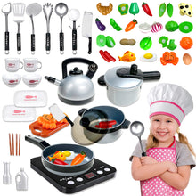 Load image into Gallery viewer, Koolbitz Baby Pretend Play Toys Simulation Kitchen Utensils Cookware Pot Pan Sets Kids Pretend Cook Kits Toys for Children Gift Includes BBQ oven, Pan, Boiling Pot, Kettle, Pressure Cooker