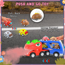 Load image into Gallery viewer, Koolbitz Dino Carrier Truck Toy Playset for Interactive Transport with Lights and Sounds, Development Educational Toy for Boys and Girls Kids Ages 3-6 Gift for Birthday & Christmas