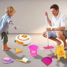 Load image into Gallery viewer, Koolbitz Cleaning Set for Kids 10PCs Toy Playset with Simulation Automatic Vacuum Robot, Mop, Brush & Realistic Cleaning Tools for Toddlers Age 3+ Fun Role Play Christmas Newyear Birthday Gift