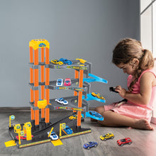 Load image into Gallery viewer, koolbitz Kids 4-Storey Large Car Parking Lot and Garage Playset Toy with Lift, Spiral Ramps, Fuel Station, Service Area and 4 Cars, 4 Floors of Parking Garage Pretend Play for Boys and Girls ages 3+