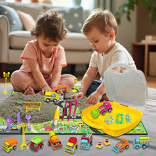 Load image into Gallery viewer, Koolbitz Kids Construction Sand Toy Creative Fun Sand Toy for Children with 9 Construction Vehicle Educational Sand Playset for Toddlers Indoor Outdoor Sand Toy Game Gift