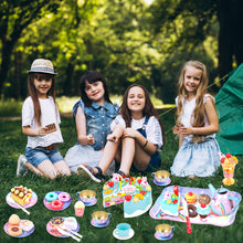 Load image into Gallery viewer, Koolbitz 115 Pcs Unicorn Tea Party & Birthday Cake Light-Up & Musical Cake Set Kids Pretend Play Cutting Food Kitchen Toys Including Dessert Cookies Gift for Kids Toddlers Girls