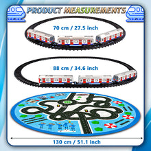 Load image into Gallery viewer, Koolbitz 18 Pcs Electric Metro Train Set with Blue Carpet Track, LED Lights & Realistic Train Sounds – Educational STEM Toy for Kids – Includes Storage Mat and Interactive Play Features