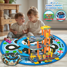 Load image into Gallery viewer, Koolbitz 3 Storey Kids Parking Garage Toys with Playmat, Spiral Track, Car Wash & Die Cast Multi Color Cars with Storage Bag Ideal Birthday, for Kids Age 3+