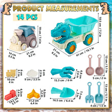 Load image into Gallery viewer, Koolbitz 14PCs Beach Sand Toys Kit for Kids Dinosaur Truck & Train Magic Motion Sand Playset with Shovels, Sand Molds and Tools Perfect for Beach and Indoor Play Creative Summer Activity for Toddler