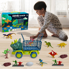 Load image into Gallery viewer, Koolbitz Kids Dinosaur Transporter Car Toy Dinosaur Dino Truck Car for Children Includes Dinosaurs with Egg 4 Tree & 4 Stones Set Fun Educational Gift for Boys & Girls