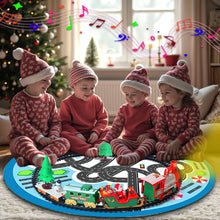 Load image into Gallery viewer, Koolbitz Electric Holiday Train Track Set for Kids – Realistic Train with Lights, Sound Effects, Adjustable Track Design, and Multi-Use Playmat for Hands-On Learning