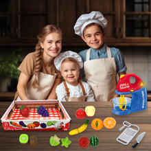 Load image into Gallery viewer, Koolbitz Light & Sound Kitchen Mixer Playset with Fruit & Vegetable Cutting Set – Interactive Pretend Play Cooking Toy for Kids – Realistic Blender with Spinning Action – Educational & Developmental