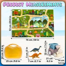 Load image into Gallery viewer, koolbitz Bucket Beach Train with 500g Space Sand Set Toy – Dinosaur Molds, Sandbox Playset with Portable Carry Case, Sandcastle Tools & Beach and Snow Accessories for Indoor/Outdoor Creative Play