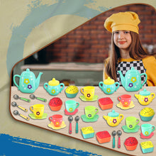Load image into Gallery viewer, 44 Pcs Kids Tea Set Party with Dessert Candy Muffin Toys Including Cups & Plates, BPA Free PVC Free Teapot, Washable Dishes, Safe Material, For Little Girls Enhance Child Skills
