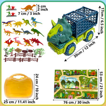Load image into Gallery viewer, Koolbitz Kids Dinosaur Transporter Truck & Space Sand Adventure Set –Interactive Playset with 13 Dinosaur Figures, Jurassic Accessories, Sand Molds & Sandbox – Educational Toy for Creative Play