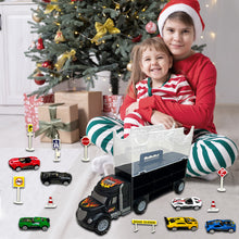 Load image into Gallery viewer, Koolbitz Kids Truck Container Rail Car Set Portable Cars Storage Truck Toy Set for Children Vehicles Toy Set for Boys and Girls Carrier Truck Playset with 6 Cars for Toddlers