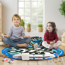 Load image into Gallery viewer, Koolbitz 27PCS Electric Express Train Set for Kids – Interactive High-Speed Train with Track, Tunnel, Blue Bag, Blue Carpet Mat & Accessories – Ideal Educational Toy for Boys & Girls Ages 3+"