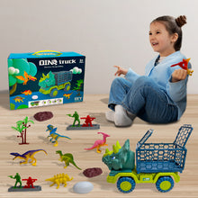 Load image into Gallery viewer, Koolbitz Kids Dinosaur Transporter Car Toy Dinosaur Dino Truck Car for Children Includes Dinosaurs with Egg 4 Tree & 4 Stones Set Fun Educational Gift for Boys & Girls