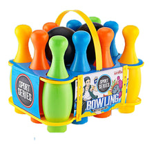 Load image into Gallery viewer, Koolbitz Kids Bowling Skittles Play Set Large Bowling Ball & Pins Skittle Toy Set With Carry Case for Children Indoor and Garden Toys for Toddlers Mini Bowling Game for Boys and Girls, 21 cm