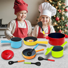 Load image into Gallery viewer, Koolbitz 12 Pcs Kids Kitchen Toy Accessories Set Utensils Cookware Toys Pots and Pans Toddler Pretend Cooking Playset Realistic Toys Playset for Kids 3 4 5 6 Years Old