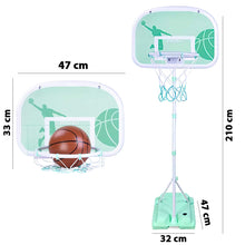 Load image into Gallery viewer, Adjustable Metal HOOP STAND Basketball Set pump Ball Height 210cm
