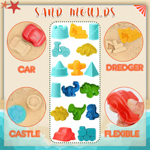 Load image into Gallery viewer, Koolbitz 31PCS Kids Beach Sand Toy Set with Animal Moulds, Castle Building Moulds, Sand Tools, Bucket, and Portable Carry Bag Ð Ideal for Creative Toy Play at The Beach, Sandbox, and Indoors