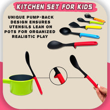 Load image into Gallery viewer, Koolbitz Kids Kitchen & Grocery Playset Cooking Utensils, Cutting Toys, Pots, Pans, Stovetop and Grocery Basket for Toddlers Age 3 for Birthday