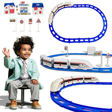 Load image into Gallery viewer, Koolbitz Electric Express Train Set for Kids 24-Piece Battery Operated Toy Train with Track, Tunnel, Signs, and Accessories | Fun Educational Playset for Boys and Girls Age 3+