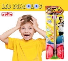 Load image into Gallery viewer, Koolbitz Children Colour Diabolo with light sound wooden sticks LED Light Up Diablo String Diablo Stick Indoor Outdoor Play Set Diablo For Kids, Juggling Toy for Fitness and Tricks (Red)