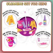 Load image into Gallery viewer, Koolbitz Cleaning Set for Kids 10PCs Toy Playset with Simulation Automatic Vacuum Robot, Mop, Brush & Realistic Cleaning Tools for Toddlers Age 3+ Fun Role Play Christmas Newyear Birthday Gift