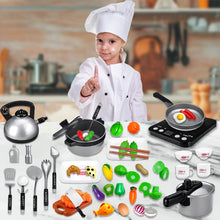 Load image into Gallery viewer, Koolbitz Baby Pretend Play Toys Simulation Kitchen Utensils Cookware Pot Pan Sets Kids Pretend Cook Kits Toys for Children Gift Includes BBQ oven, Pan, Boiling Pot, Kettle, Pressure Cooker