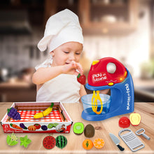 Load image into Gallery viewer, Koolbitz Light & Sound Kitchen Mixer Playset with Fruit & Vegetable Cutting Set – Interactive Pretend Play Cooking Toy for Kids – Realistic Blender with Spinning Action – Educational & Developmental