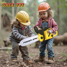 Load image into Gallery viewer, Koolbitz Toy Chainsaw for Kids, Electric Realistic Children Play Toy with Sound Pretend Play Outdoor Lawn Toy Chain Saw for Toddlers Best Birthday Gifts for Children Battery Operated Yellow