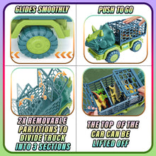 Load image into Gallery viewer, Koolbitz Dinosaur Transporter Car Toy & 3D Dinosaur Egg Projector – Interactive Playset with 12 Dinosaur Figures, Light-Up Projection, Realistic Landscape Accessories – Educational & Imaginative Toy