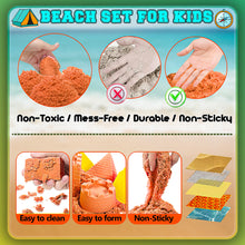 Load image into Gallery viewer, Koolbitz 34 Pcs Dinosaur Beach Tent and Sand Playset with 750g Non-Sticky Sand, Dinosaur and Castle Moulds, Sand Table, and Tray Ð Creative Outdoor and Indoor Fun for Kids Aged 3+ Safe Sand Kit Play