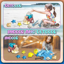 Load image into Gallery viewer, Koolbitz 12 Pcs Bucket Beach Train Playset with Sand Set, Dinosaur Egg, Molds & Tools - Non-Toxic Space Sand for Creative Indoor & Outdoor Fun, Perfect for Beach, Snow, or Sandbox Play, Ages 3+