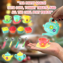 Load image into Gallery viewer, Kids Multicolor Tea Set Party Set with Dessert Candy Muffin Toys Including Cups & Plates, BPA Free PVC Free Teapot, For Little Girls Enhance Child Skills (22Pcs)