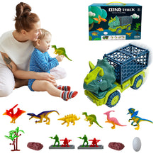 Load image into Gallery viewer, Koolbitz Kids Dinosaur Transporter Car Toy Dinosaur Dino Truck Car for Children Includes Dinosaurs with Egg 4 Tree & 4 Stones Set Fun Educational Gift for Boys & Girls
