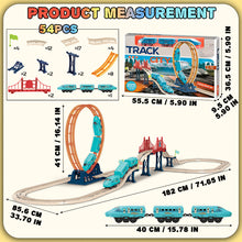 Load image into Gallery viewer, Koolbitz Kids High Speed Train Loop Track Set with Large Play Track - Battery Operated Rail track with Roller Coaster Rails, Convertible City Track Educational Toy Gift for kids.