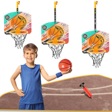 Load image into Gallery viewer, Adjustable Kids Basketball Hoop with Hard Backboard Pump and Ball, Adjustable Hanger Hook Indoor Outdoor Basketball Set with Net Ball and Pump Portable Sport Toys for Kids