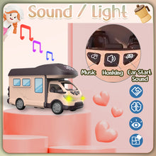 Load image into Gallery viewer, Koolbitz 60Pcs Kids Pretend Play 2 in 1 Bus with Kitchen Miniature Tools & Furniture Accessories, Music & Lights, Fun Playset for Toddlers & Ages 3 and Up