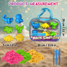 Load image into Gallery viewer, Koolbitz Magic Sand Play Set 1000g with PVC Hand Bag & Accessories Shape Molds, Fun Gifts Toy for Boys & Girls, Make Your Own Craft Activity for Kids