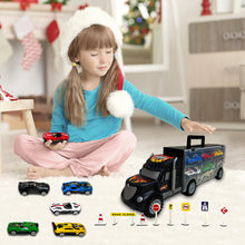 Load image into Gallery viewer, Koolbitz Kids Truck Container Rail Car Set Portable Cars Storage Truck Toy Set for Children Vehicles Toy Set for Boys and Girls Carrier Truck Playset with 6 Cars for Toddlers